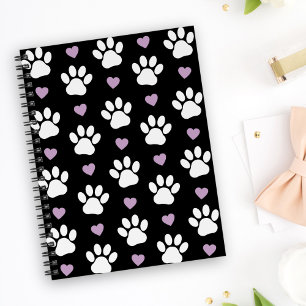 Paw Motif, Chien Paws, White Paws, Lilac Hearts
