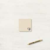 Paw n' Heart Hondenliefde 3" x 3" Post-it® Notitie Notes (Op bureau)