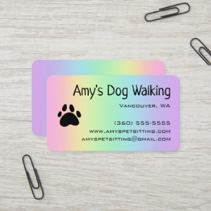 Paw Pastel Rainbow Cartes de visite
