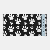 Paw Pattern, Dog Paws, Black and White, Jouw naam Bureaumat (Voorkant)