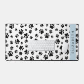 Paw Pattern, Dog Paws, Black and White, Jouw naam Bureaumat (Keyboard & Muis)