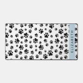 Paw Pattern, Dog Paws, Black and White, Jouw naam Bureaumat (Voorkant)