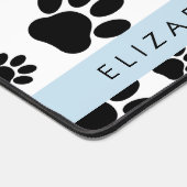 Paw Pattern, Dog Paws, Black and White, Jouw naam Bureaumat (Hoek)