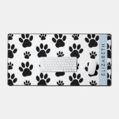 Paw Pattern, Dog Paws, Black and White, Jouw naam Bureaumat (Keyboard & Muis)