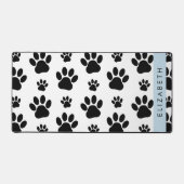 Paw Pattern, Dog Paws, Black and White, Jouw naam Bureaumat (Voorkant)