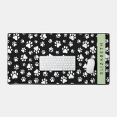 Paw Pattern, Dog Paws, Black and White, Jouw naam Bureaumat (Keyboard & Muis)