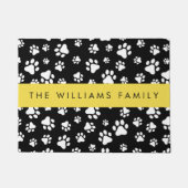 Paw Pattern, Dog Paws, Black and White, Jouw naam Deurmat (Voorkant)