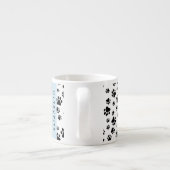 Paw Pattern, Dog Paws, Black and White, Jouw naam Espresso Kop (Achterkant)
