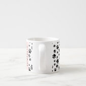 Paw Pattern, Dog Paws, Black and White, Jouw naam Espresso Kop (Achterkant)