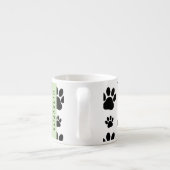 Paw Pattern, Dog Paws, Black and White, Jouw naam Espresso Kop (Achterkant)