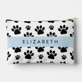 Paw Pattern, Dog Paws, Black and White, Jouw naam Etui (Achterkant)