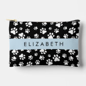 Paw Pattern, Dog Paws, Black and White, Jouw naam Etui (Voorkant)