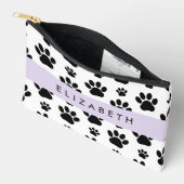 Paw Pattern, Dog Paws, Black and White, Jouw naam Etui (Open)