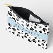 Paw Pattern, Dog Paws, Black and White, Jouw naam Etui (Open)