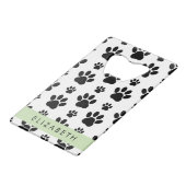 Paw Pattern, Dog Paws, Black and White, Jouw naam Kredietkaart Flessenopener (Voorkant Gekanteld)