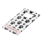Paw Pattern, Dog Paws, Black and White, Jouw naam Kredietkaart Flessenopener (Achterkant Gekanteld)