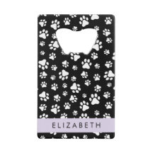 Paw Pattern, Dog Paws, Black and White, Jouw naam