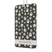 Paw Pattern, Dog Paws, Black and White, Jouw naam Luchtverfrisser (Links)
