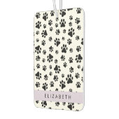 Paw Pattern, Dog Paws, Black and White, Jouw naam Luchtverfrisser (Links)