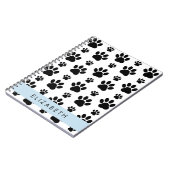 Paw Pattern, Dog Paws, Black and White, Jouw naam Notitieboek (Linkerzijde)