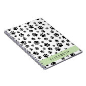 Paw Pattern, Dog Paws, Black and White, Jouw naam Notitieboek (Rechterzijde)