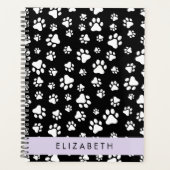 Paw Pattern, Dog Paws, Black and White, Jouw naam Planner (Voorkant)