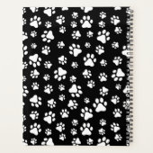 Paw Pattern, Dog Paws, Black and White, Jouw naam Planner (Achterkant)