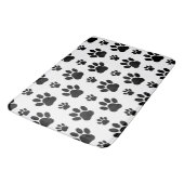 Paw Pattern, Dog Paws, Paw Prints, Black and White Badmat (Gekanteld)