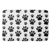 Paw Pattern, Dog Paws, Paw Prints, Black and White Badmat (Voorkant)