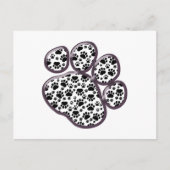 Paw Pattern, Dog Paws, Paw Prints, Black and White Briefkaart (Voorkant)