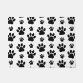 Paw Pattern, Dog Paws, Paw Prints, Black and White Deurmat (Voorkant)