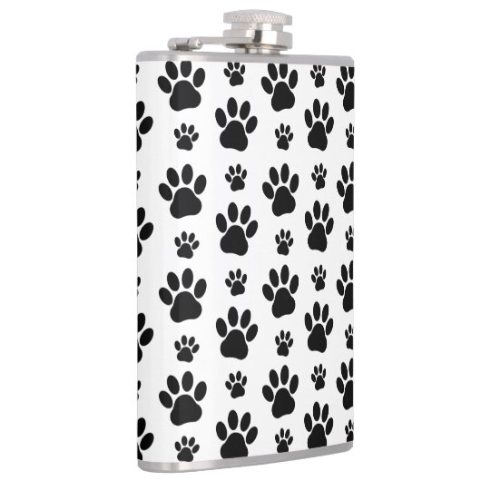 Paw Pattern, Dog Paws, Paw Prints, Black and White Heupfles (Rechts)