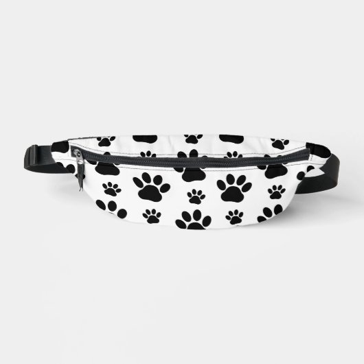 Paw Pattern, Dog Paws, Paw Prints, Black and White Heuptasje (Voorkant)