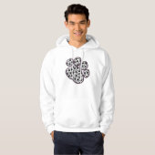 Paw Pattern, Dog Paws, Paw Prints, Black and White Hoodie (Voorkant volledig)