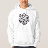 Paw Pattern, Dog Paws, Paw Prints, Black and White Hoodie (Voorkant)