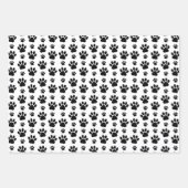 Paw Pattern, Dog Paws, Paw Prints, Black and White Inpakpapier Vel (Voorkant 2)