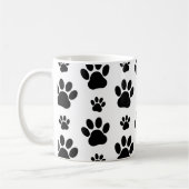 Paw Pattern, Dog Paws, Paw Prints, Black and White Koffiemok (Links)