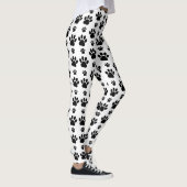 Paw Pattern, Dog Paws, Paw Prints, Black and White Leggings (Rechts)