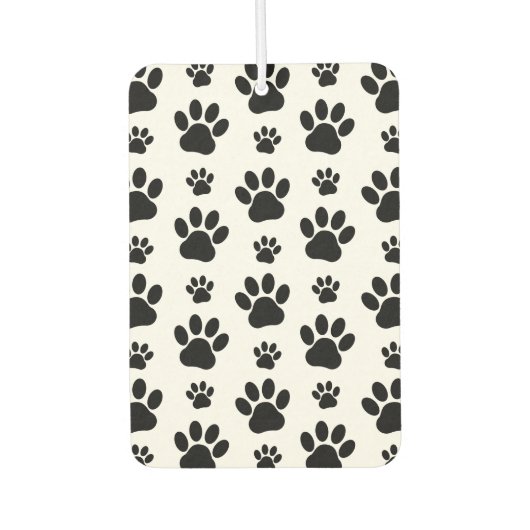 Paw Pattern, Dog Paws, Paw Prints, Black and White Luchtverfrisser (Voorkant)