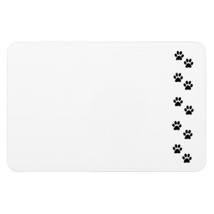 Paw Pattern, Dog Paws, Paw Prints, Black and White Magneet