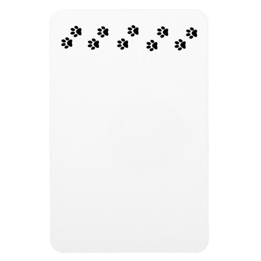 Paw Pattern, Dog Paws, Paw Prints, Black and White Magneet (Verticaal)