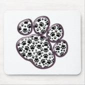 Paw Pattern, Dog Paws, Paw Prints, Black and White Muismat (Voorkant)