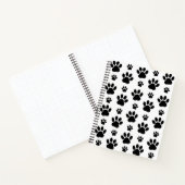 Paw Pattern, Dog Paws, Paw Prints, Black and White Notitieboek (Binnen)