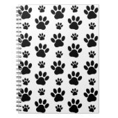 Paw Pattern, Dog Paws, Paw Prints, Black and White Notitieboek (Voorkant)