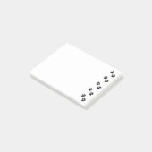 Paw Pattern, Dog Paws, Paw Prints, Black and White Post-it® Notes (Schuin)