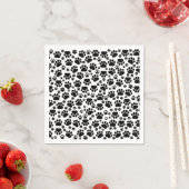Paw Pattern, Dog Paws, Paw Prints, Black and White Servetten (Insitu)
