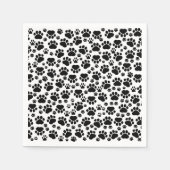 Paw Pattern, Dog Paws, Paw Prints, Black and White Servetten (Voorkant)