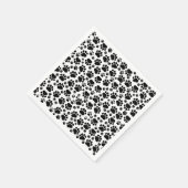 Paw Pattern, Dog Paws, Paw Prints, Black and White Servetten (Hoek)