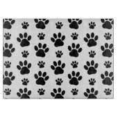 Paw Pattern, Dog Paws, Paw Prints, Black and White Snijplank (Voorkant)