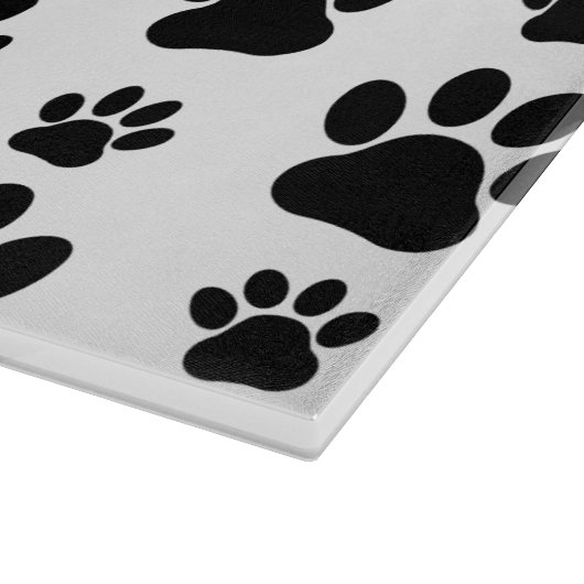 Paw Pattern, Dog Paws, Paw Prints, Black and White Snijplank (Hoek)